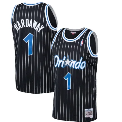 Men's Orlando Magic Penny Hardaway Black Hardwood Classics Swingman Jersey 01