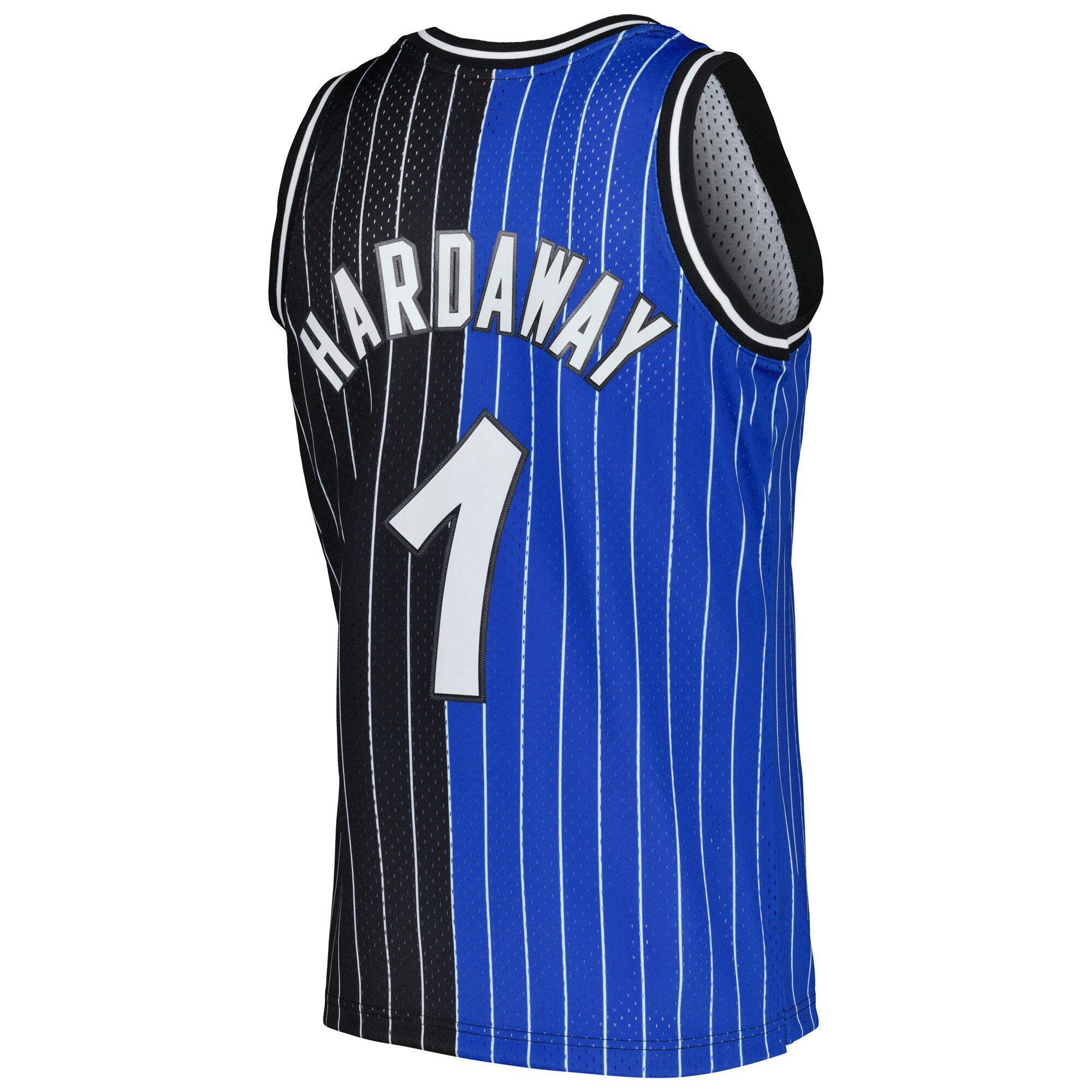Men's Orlando Magic Penny Hardaway Blue/Black Hardwood Classics 1994/95 Split Swingman Jersey