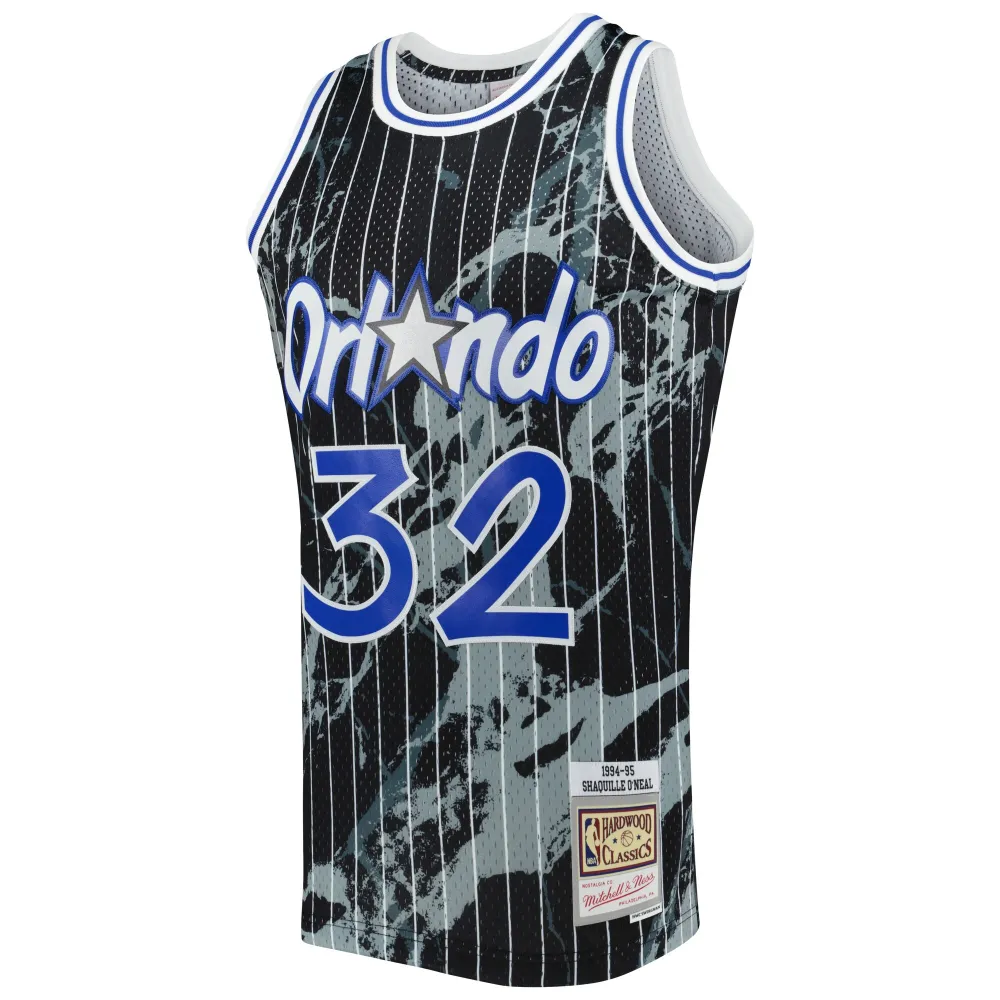 Men's Orlando Magic Shaquille O'Neal Black 1994/95 Hardwood Classics Marble Swingman Jersey