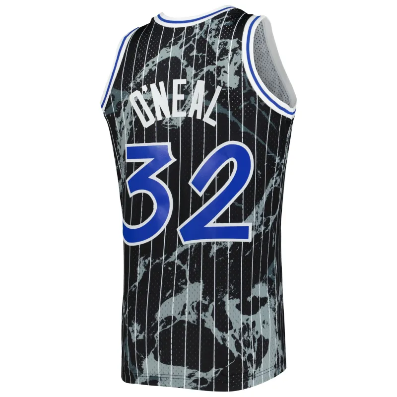 Men's Orlando Magic Shaquille O'Neal Black 1994/95 Hardwood Classics Marble Swingman Jersey