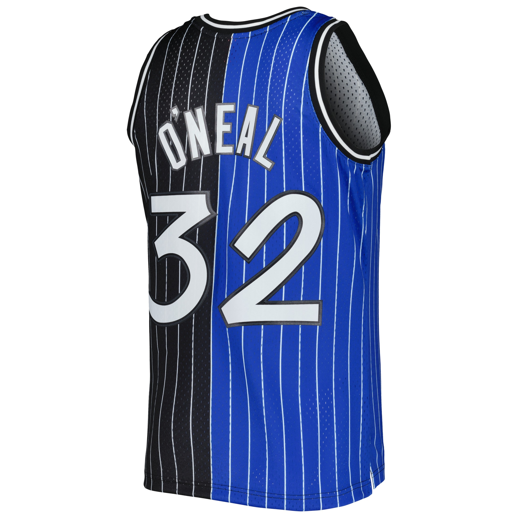 Men's Orlando Magic Shaquille O'Neal Blue/Black Hardwood Classics 1994/95 Split Swingman Jersey