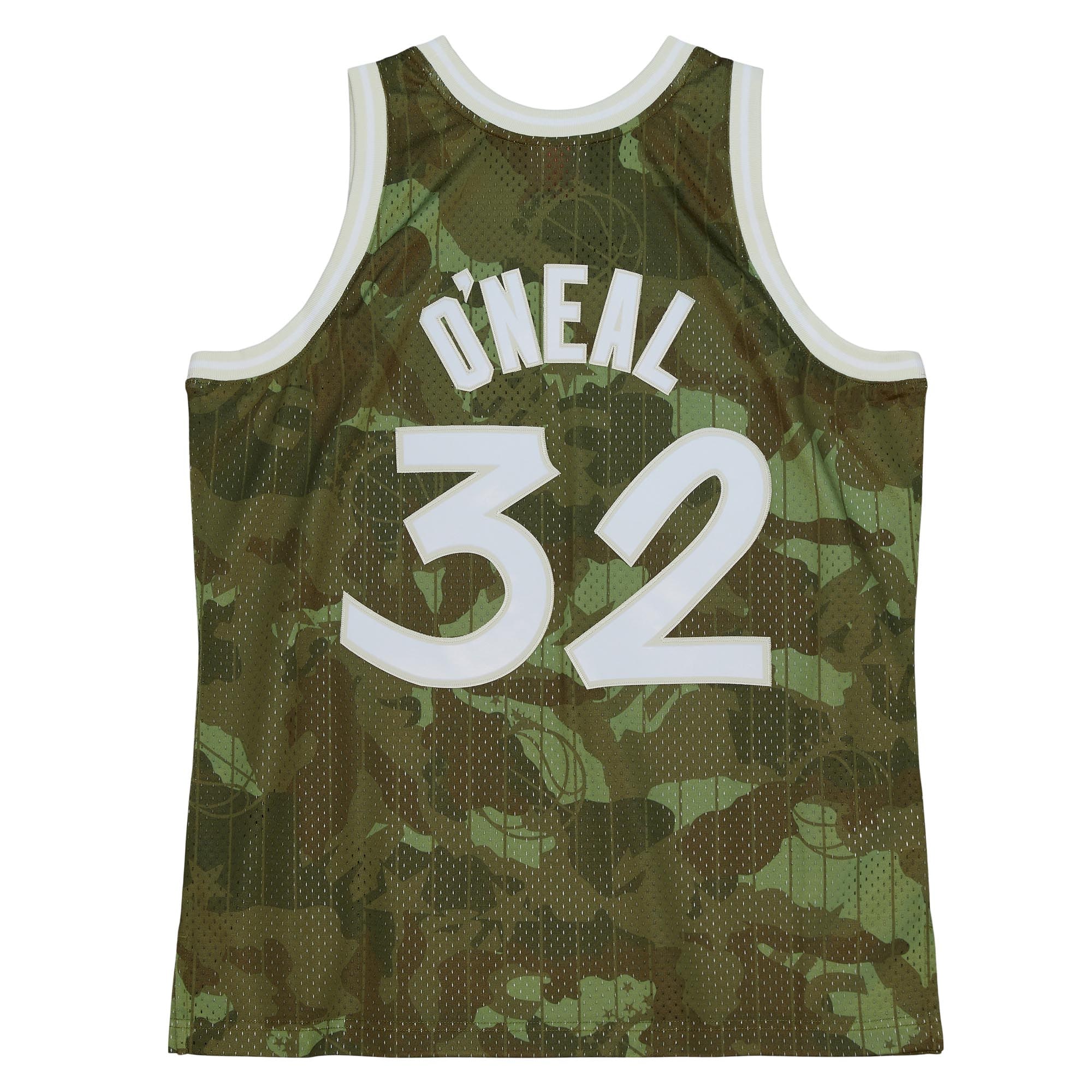 Men's Orlando Magic Shaquille O'Neal Camo Hardwood Classics 1994/95 Ghost Green Swingman Jersey