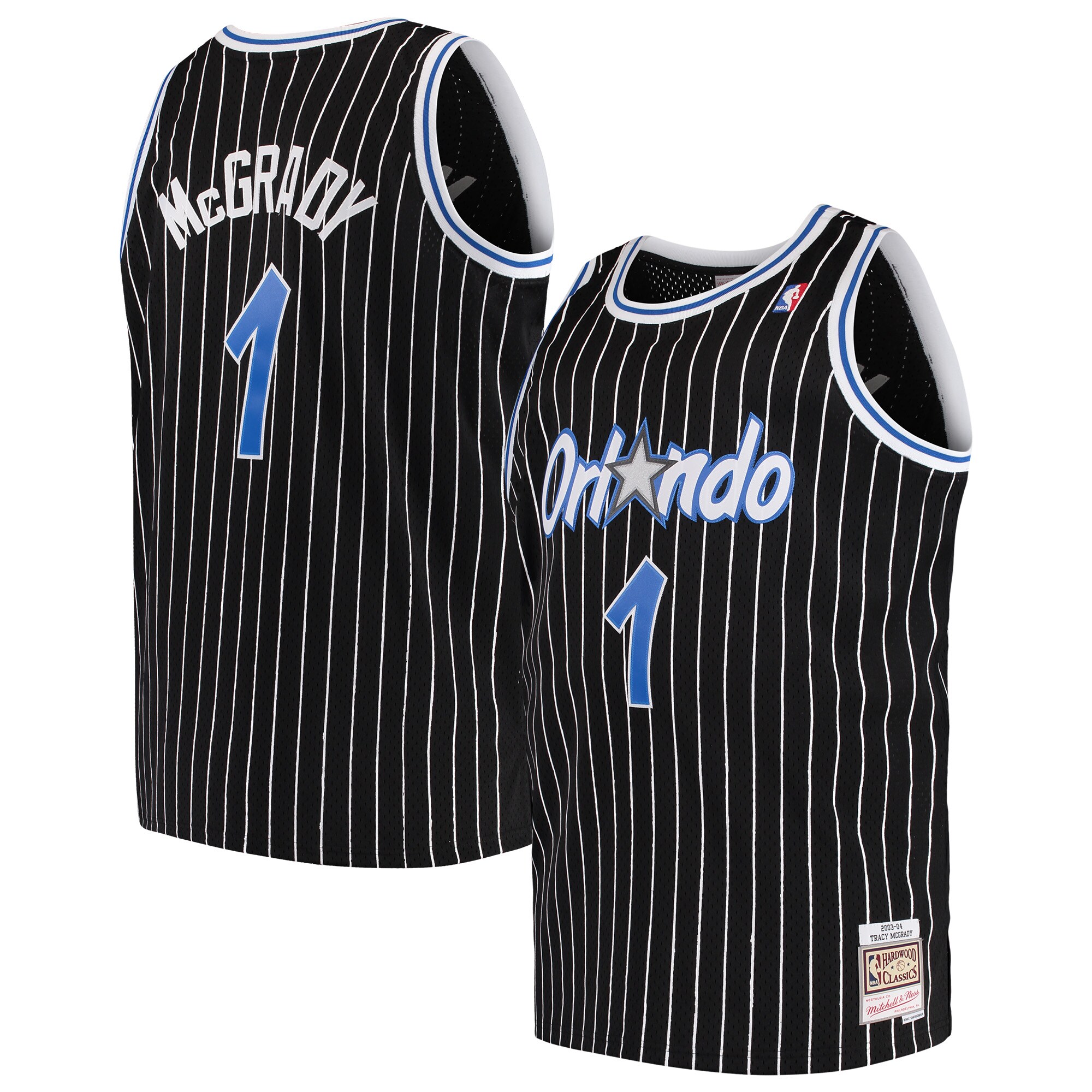 Men's Orlando Magic Tracy McGrady Black 2003/04 Big & Tall Hardwood Classics Swingman Jersey