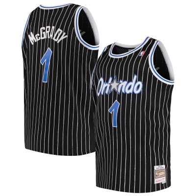 Men's Orlando Magic Tracy McGrady Black 2003/04 Big & Tall Hardwood Classics Swingman Jersey 01
