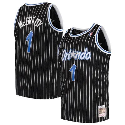 Men's Orlando Magic Tracy McGrady Black 2003/04 Big & Tall Hardwood Classics Swingman Jersey 01