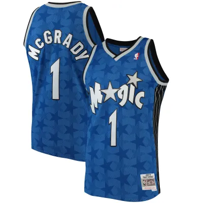 Men's Orlando Magic Tracy McGrady Blue Hardwood Classics Swingman Jersey 01
