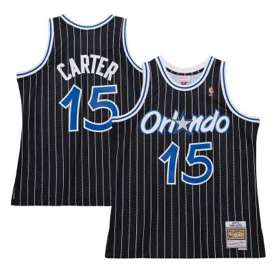 Men's Orlando Magic Vince Carter Black 2009/10 Hardwood Classics Swingman Jersey 01