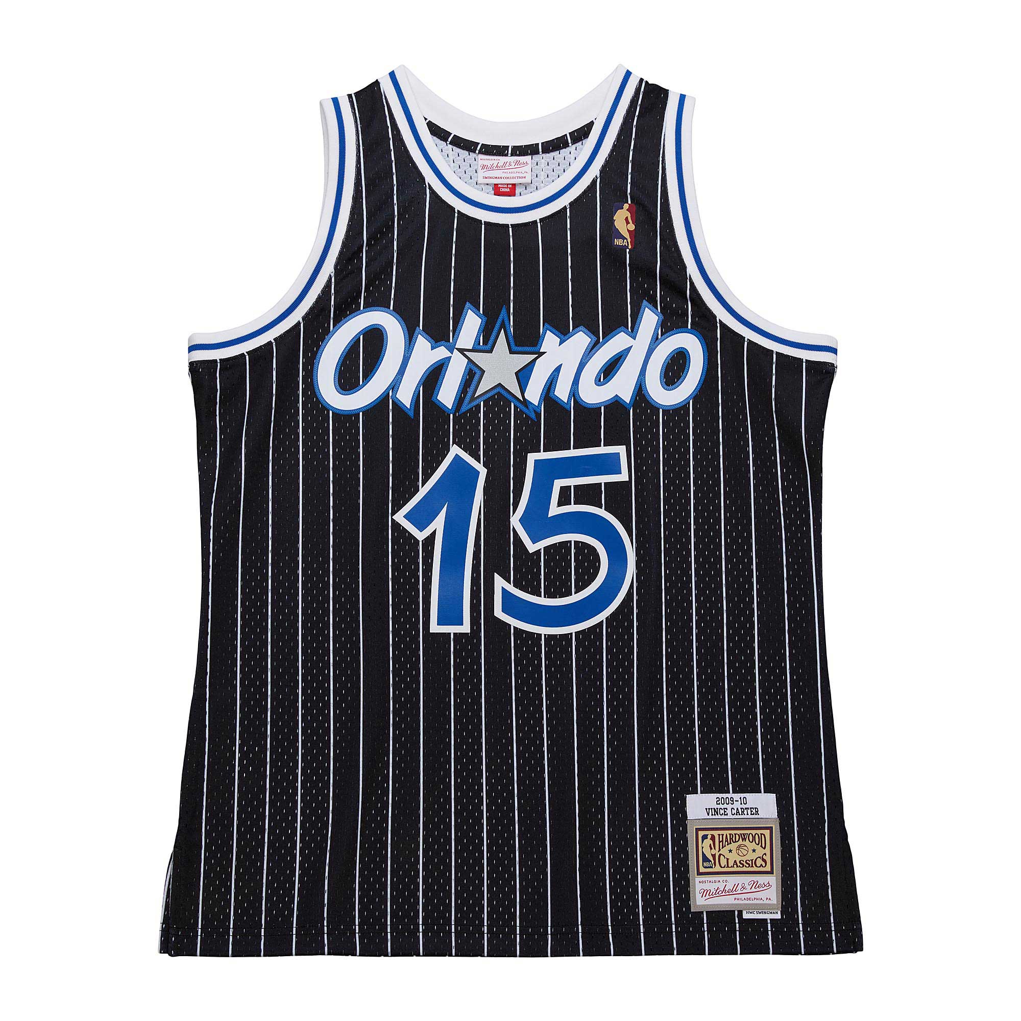 Men's Orlando Magic Vince Carter Black 2009/10 Hardwood Classics Swingman Jersey