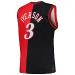 Men's Philadelphia 76ers Black/Red Big & Tall Hardwood Classics 2000/01 Split Swingman Jersey