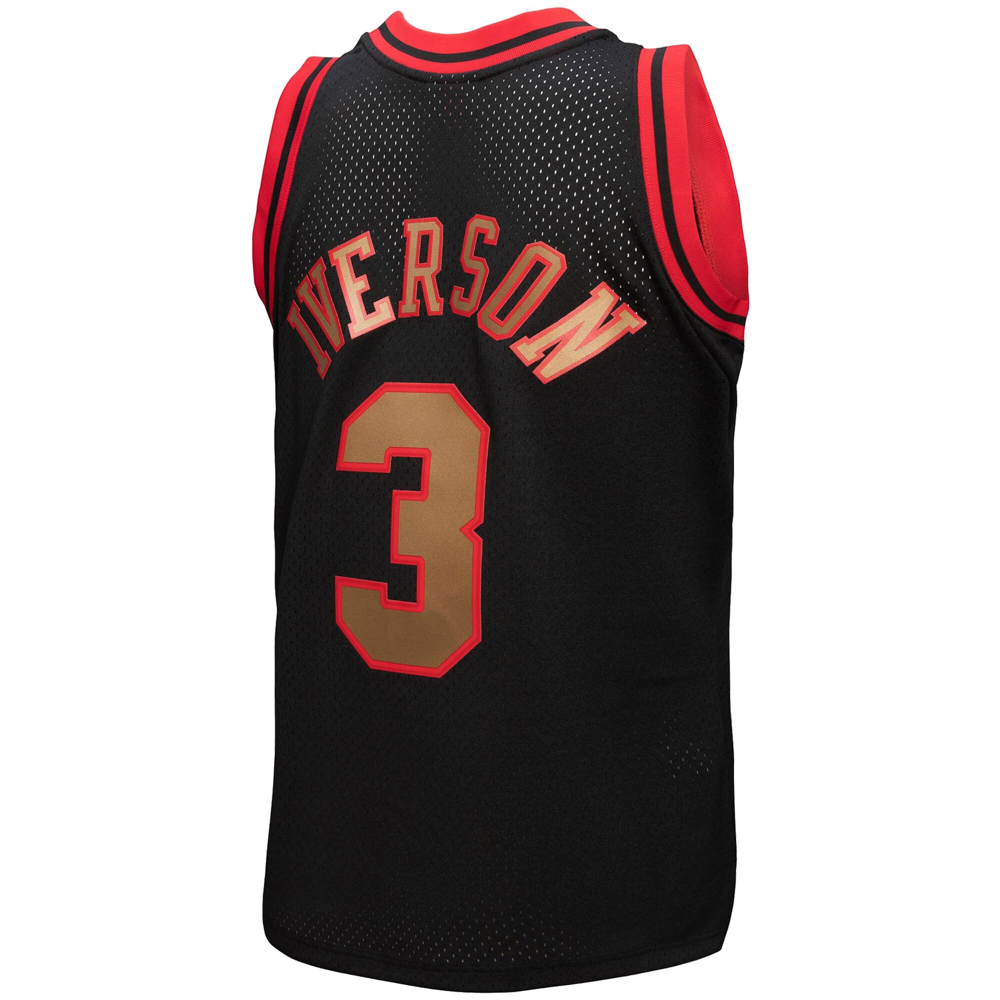 Men's Philadelphia 76ers Allen Iverson Black 1996/97 Hardwood Classics Reload 3.0 Swingman Jersey
