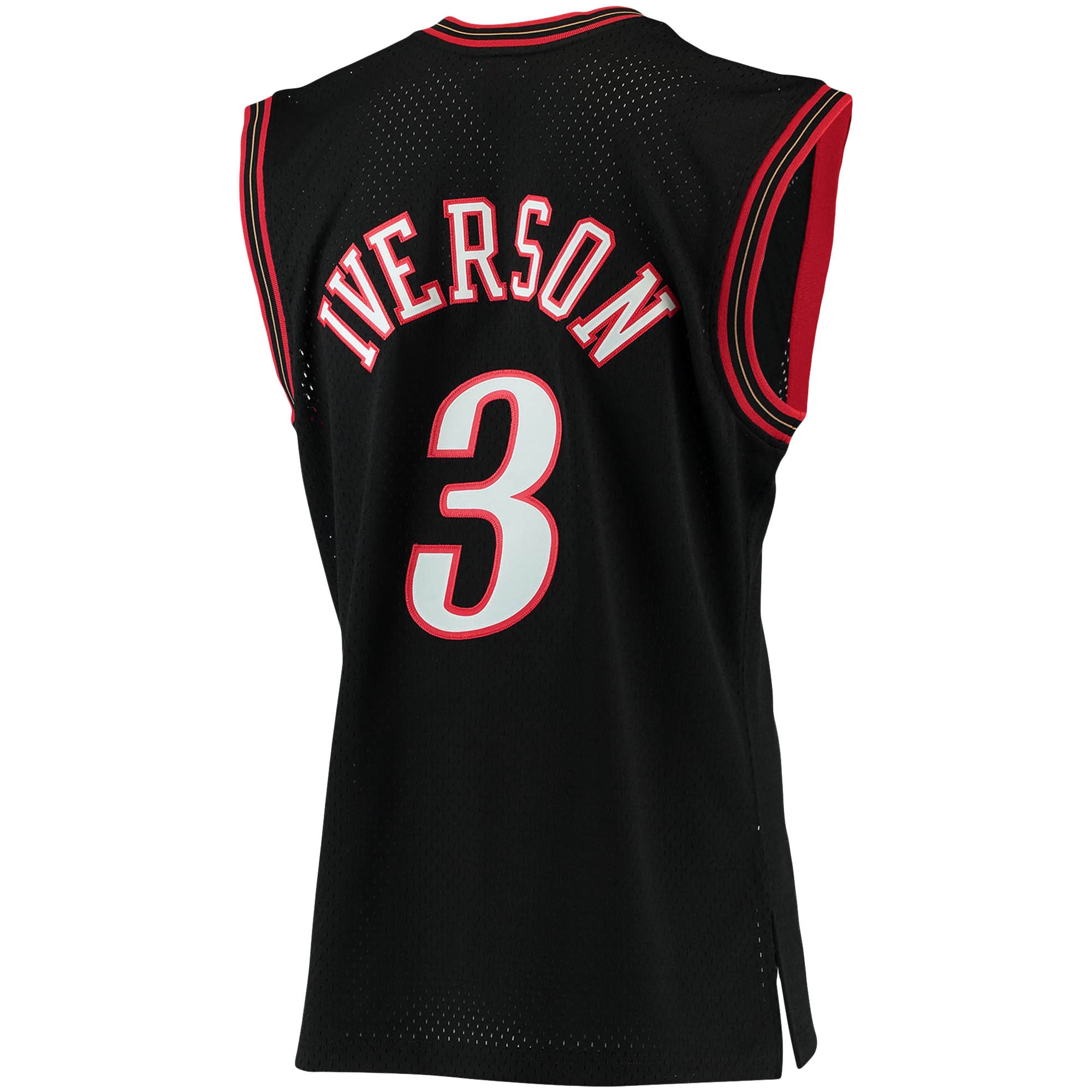 Men's Philadelphia 76ers Allen Iverson Black 2000/01 Big & Tall Hardwood Classics Swingman Jersey