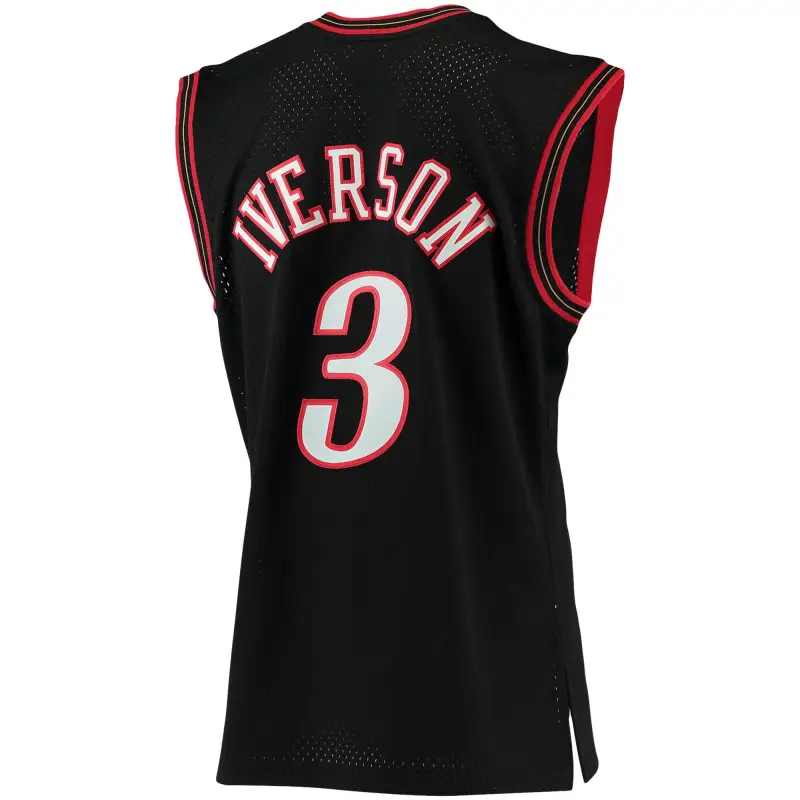 Men's Philadelphia 76ers Allen Iverson Black 2000/01 Big & Tall Hardwood Classics Swingman Jersey