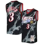Men's Philadelphia 76ers Allen Iverson Black 2000/01 Hardwood Classics Marble Swingman Jersey