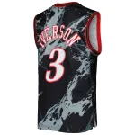 Men's Philadelphia 76ers Allen Iverson Black 2000/01 Hardwood Classics Marble Swingman Jersey