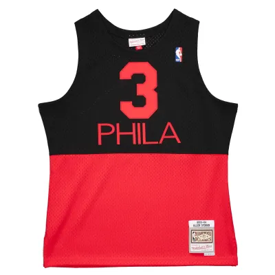 Men's Philadelphia 76ers Allen Iverson Black 2003/04 Hardwood Classics Reload 2.0 Swingman Jersey 02