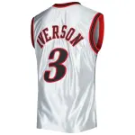 Men's Philadelphia 76ers Allen Iverson Platinum 2000/01 Hardwood Classics 75th Anniversary Swingman Jersey