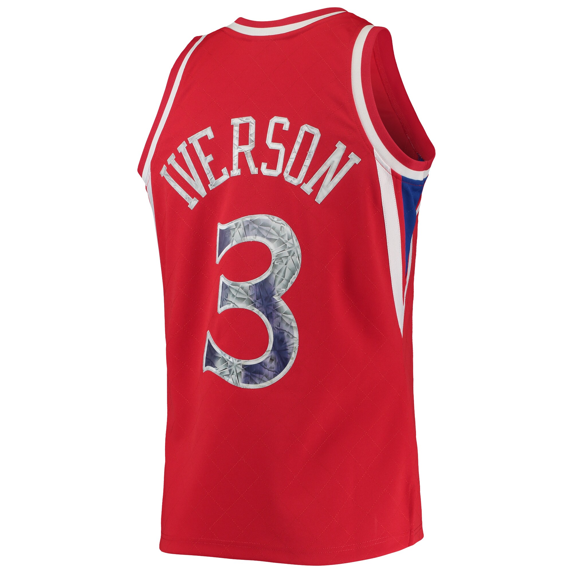 Men's Philadelphia 76ers Allen Iverson Red 1996/97 Hardwood Classics NBA 75th Anniversary Diamond Swingman Jersey