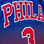 Men's Philadelphia 76ers Allen Iverson Red/Royal 1996/97 Hardwood Classics Fadeaway Swingman Player Jersey