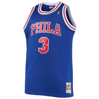 Men's Philadelphia 76ers Allen Iverson Royal 1996/97 Big & Tall Hardwood Classics Swingman Jersey 02