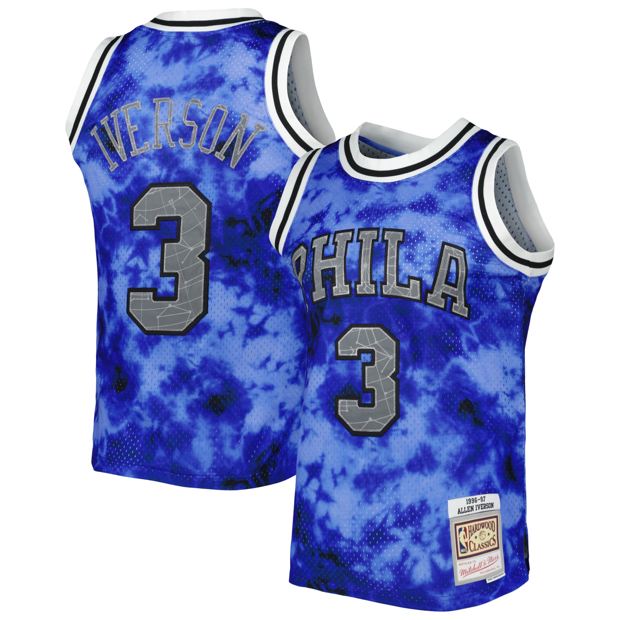 Men's Philadelphia 76ers Allen Iverson Royal 1996/97 Galaxy Swingman Jersey
