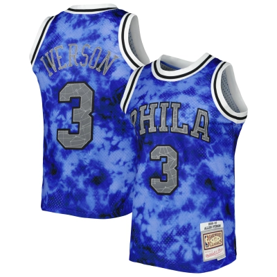 Men's Philadelphia 76ers Allen Iverson Royal 1996/97 Galaxy Swingman Jersey 01