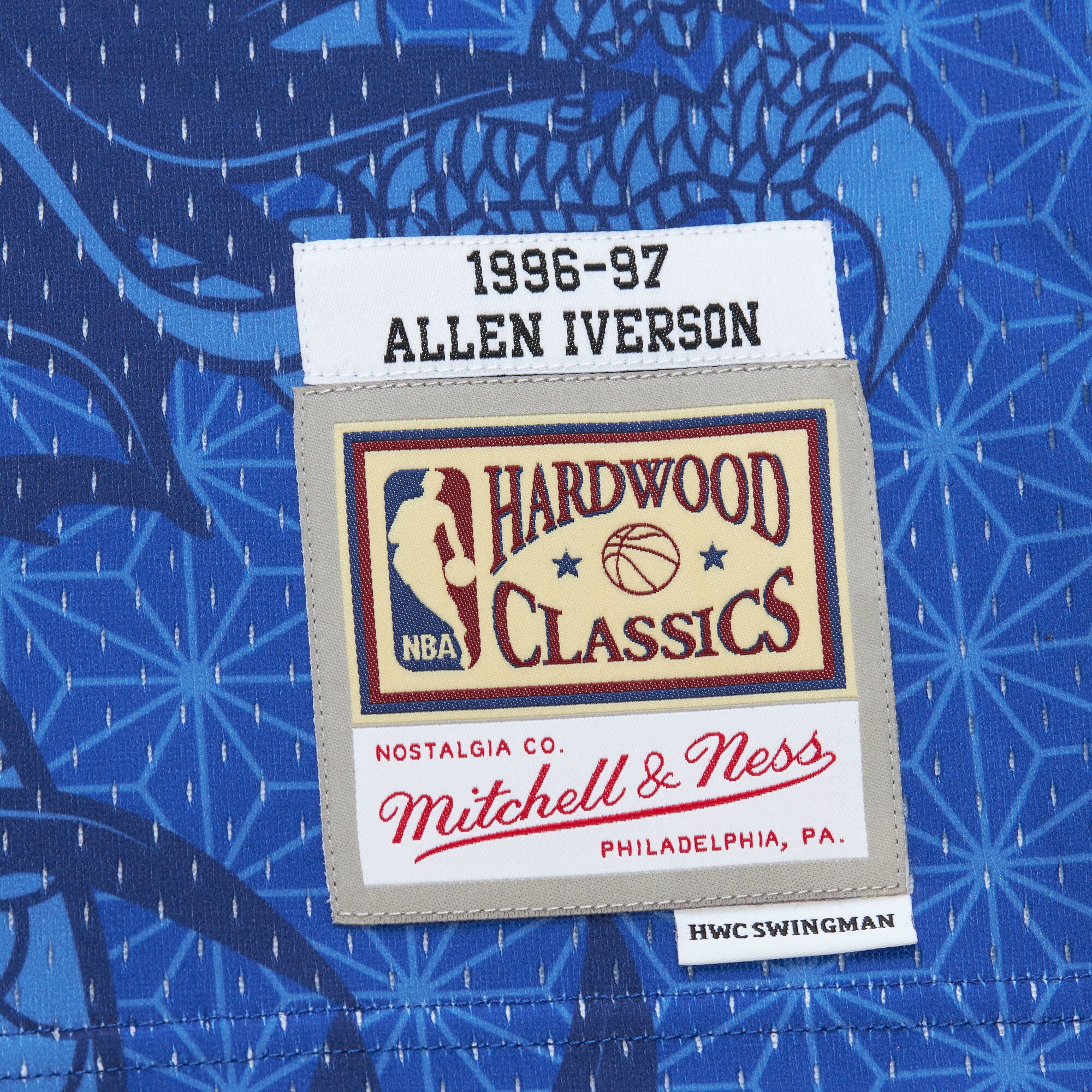 Men's Philadelphia 76ers Allen Iverson Royal 1996/97 Hardwood Classics Asian Heritage 6.0 Swingman Throwback Player Jersey