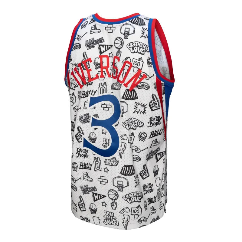 Men's Philadelphia 76ers Allen Iverson White 1996/97 Swingman Jersey