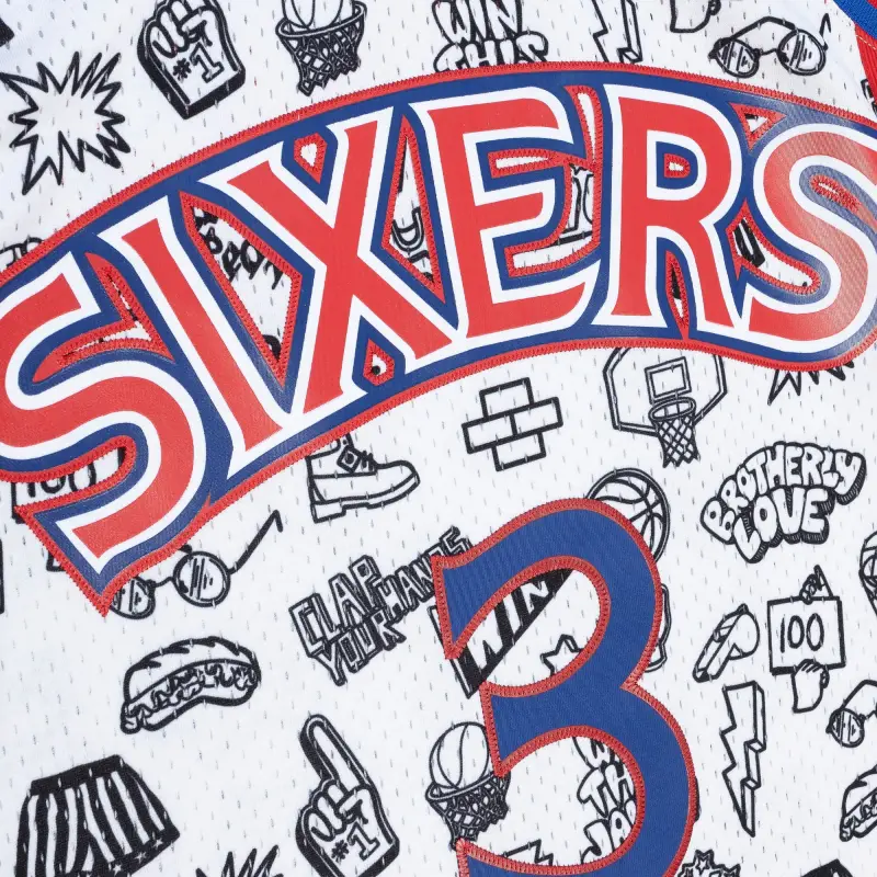 Men's Philadelphia 76ers Allen Iverson White 1996/97 Swingman Jersey