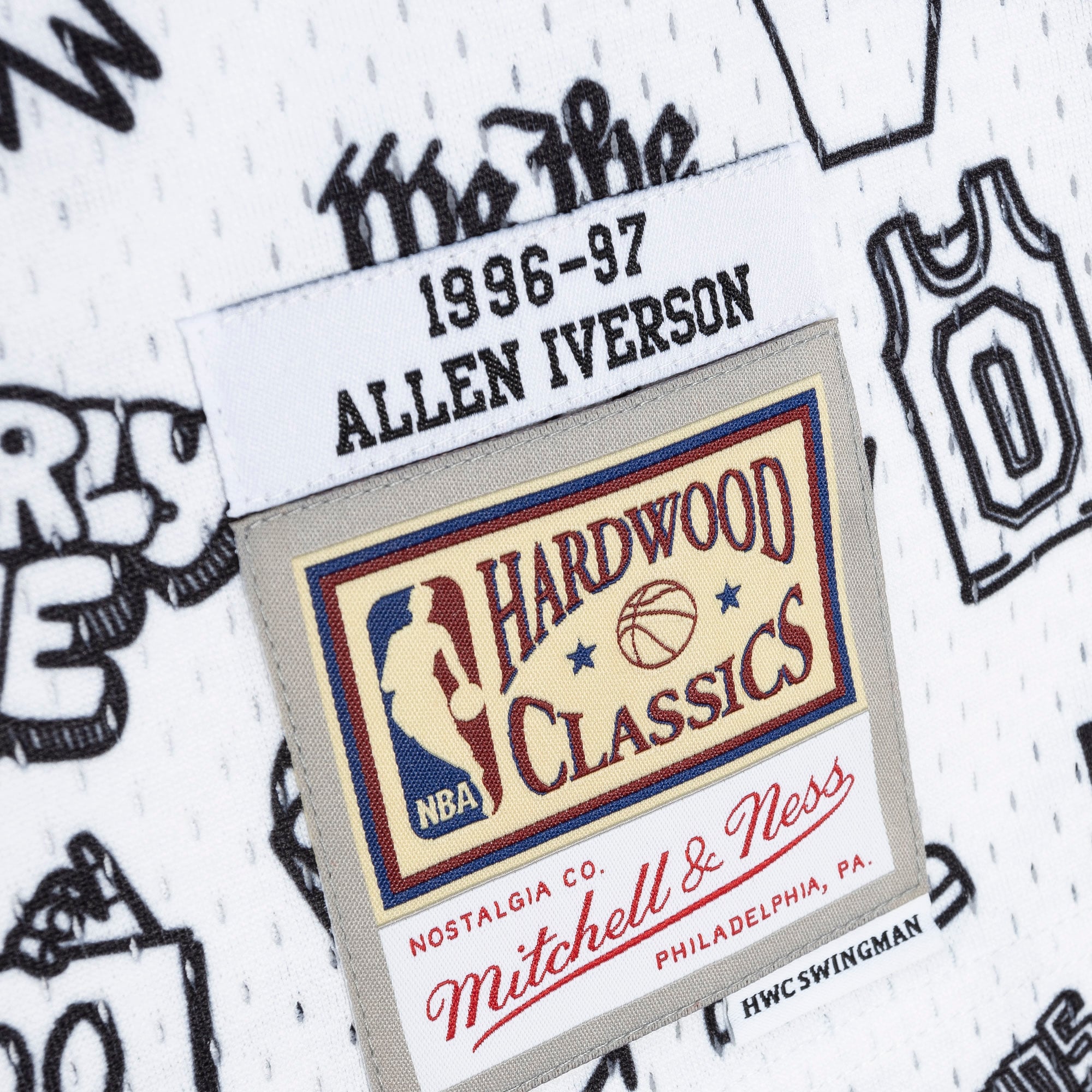 Men's Philadelphia 76ers Allen Iverson White 1996/97 Swingman Jersey