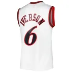 Men's Philadelphia 76ers Allen Iverson White 2001/02 Hardwood Classics Swingman Jersey