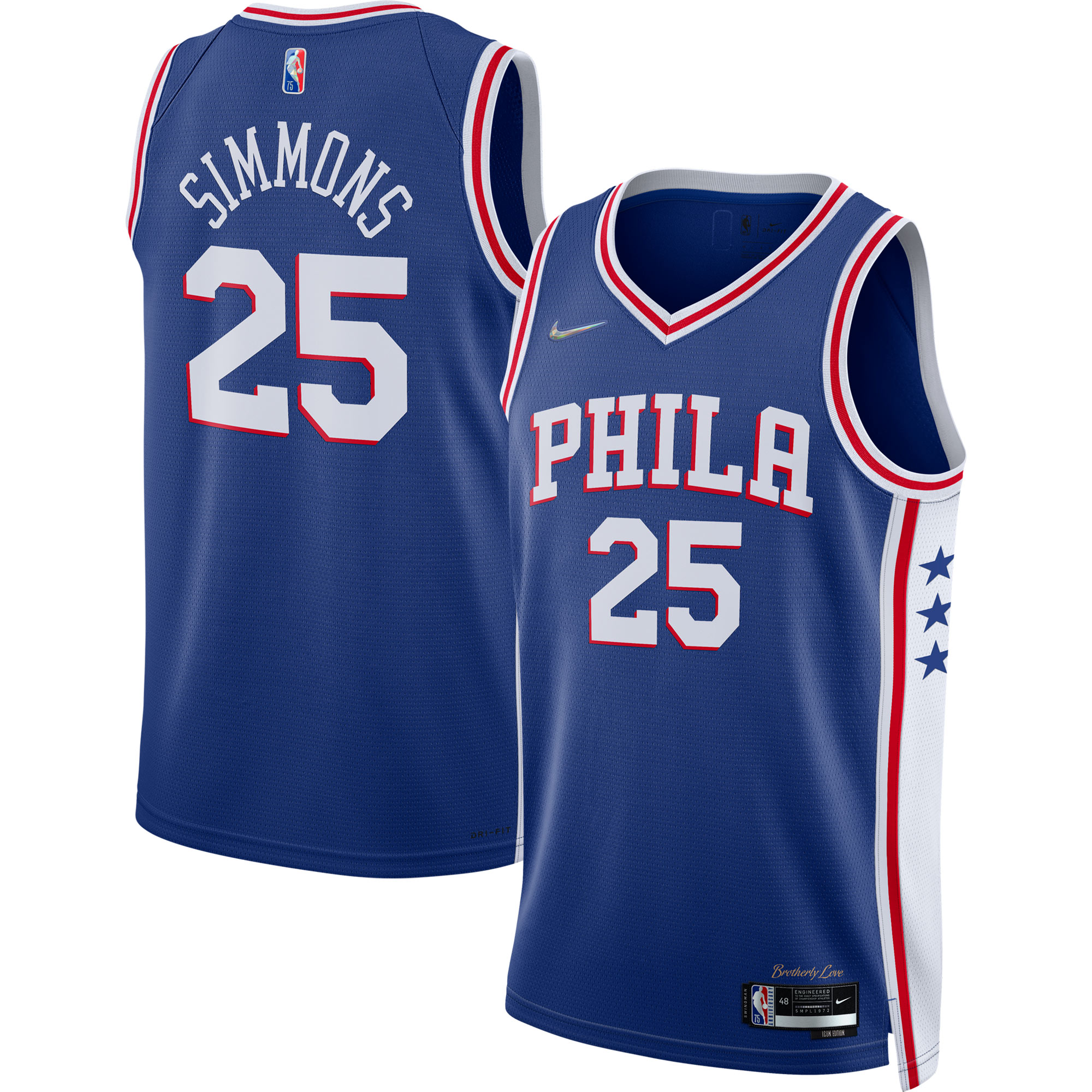 Men's Philadelphia 76ers Ben Simmons Royal 2021/22 Diamond Swingman Jersey - Icon Edition