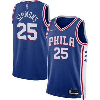 Men's Philadelphia 76ers Ben Simmons Royal 2021/22 Diamond Swingman Jersey - Icon Edition 01