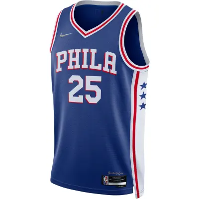 Men's Philadelphia 76ers Ben Simmons Royal 2021/22 Diamond Swingman Jersey - Icon Edition 02