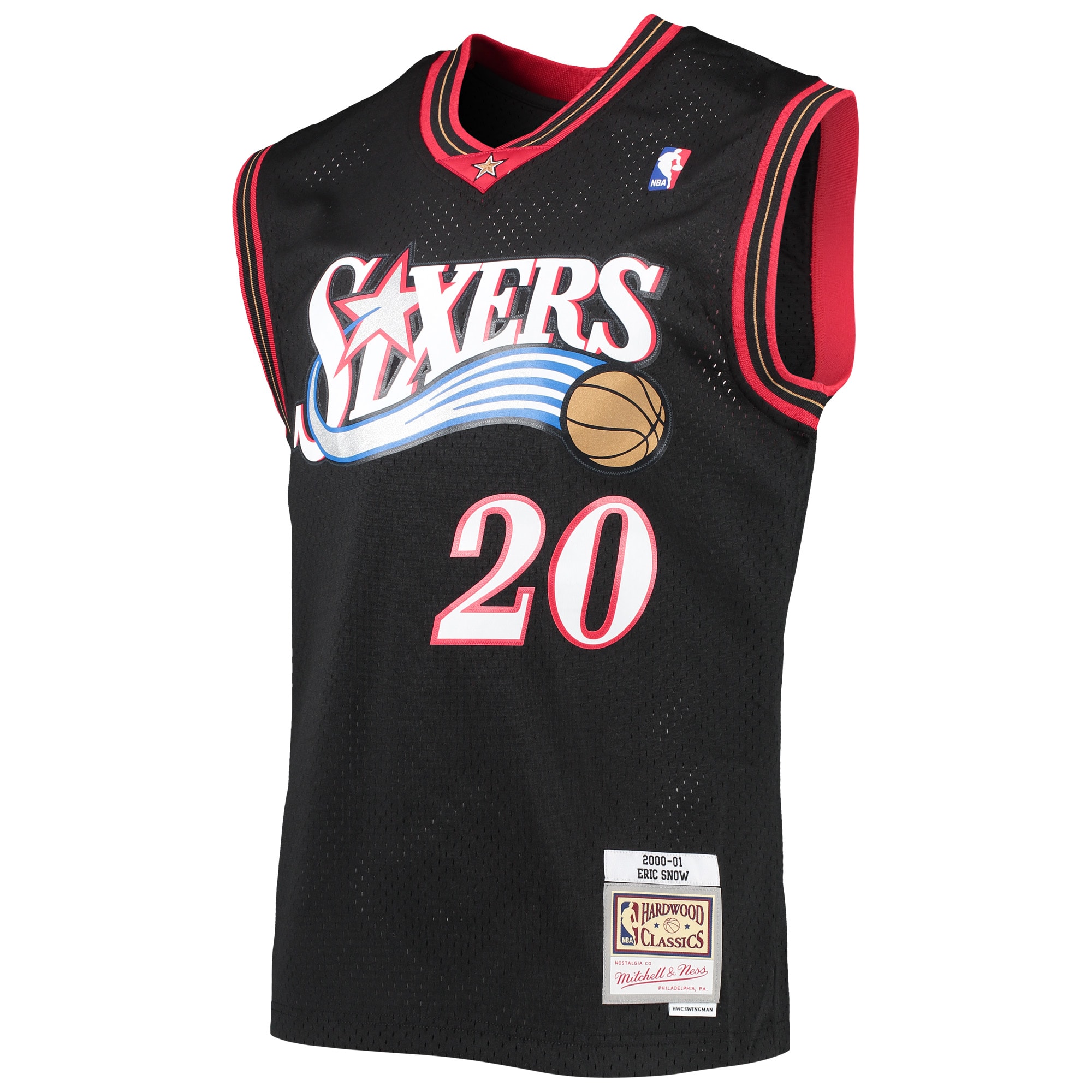 Men's Philadelphia 76ers Eric Snow Black 2000/01 Hardwood Classics Swingman Jersey