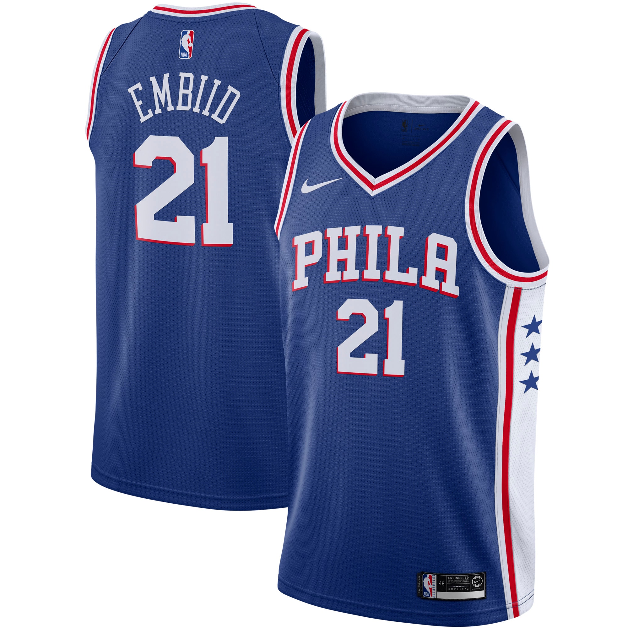 Men's Philadelphia 76ers Joel Embiid Royal 2019/2020 Swingman Jersey - Icon Edition