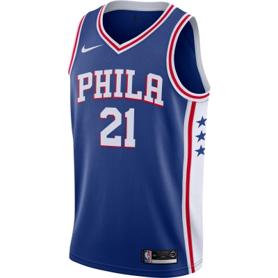 Men's Philadelphia 76ers Joel Embiid Royal 2019/2020 Swingman Jersey - Icon Edition 02