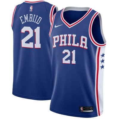 Men's Philadelphia 76ers Joel Embiid Royal Swingman Jersey - Icon Edition 01