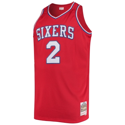 Men's Philadelphia 76ers Moses Malone Red 1982/83 Big & Tall Hardwood Classics Swingman Jersey 02