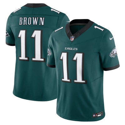 Men's Philadelphia Eagles A.J. Brown Midnight Green Vapor F.U.S.E. Limited Jersey 01