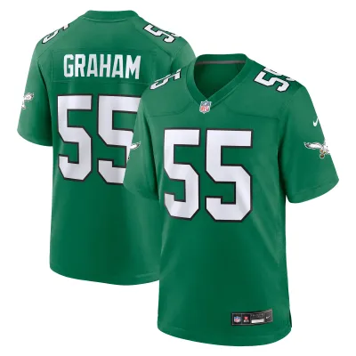 Men's Philadelphia Eagles Brandon Graham Kelly Green Alternate Game Jersey 01