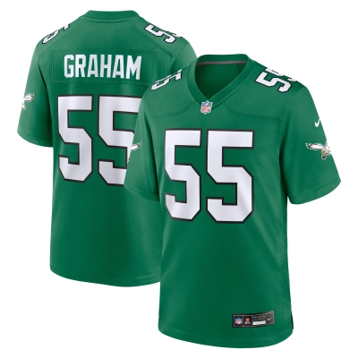 Men's Philadelphia Eagles Brandon Graham Kelly Green Alternate Game Jersey 01