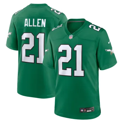 Men's Philadelphia Eagles Eric Allen Kelly Green Alternate Game Jersey 01