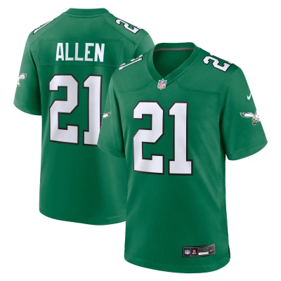 Men's Philadelphia Eagles Eric Allen Kelly Green Alternate Game Jersey 01