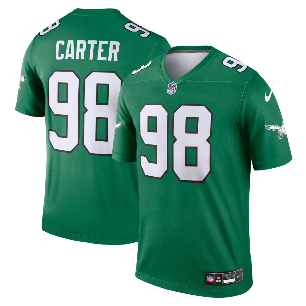 Men's Philadelphia Eagles Jalen Carter Kelly Green Alternate Legend Jersey