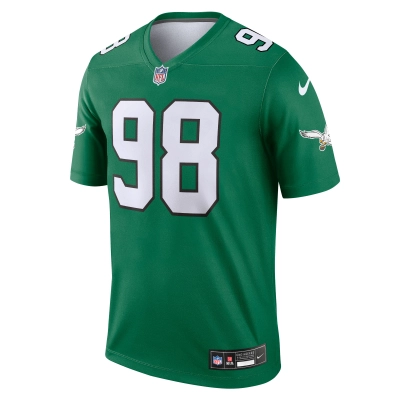 Men's Philadelphia Eagles Jalen Carter Kelly Green Alternate Legend Jersey 02