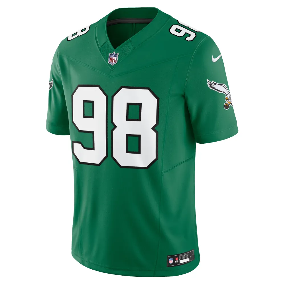 Men's Philadelphia Eagles Jalen Carter Kelly Green Alternate Vapor F.U.S.E. Limited Jersey