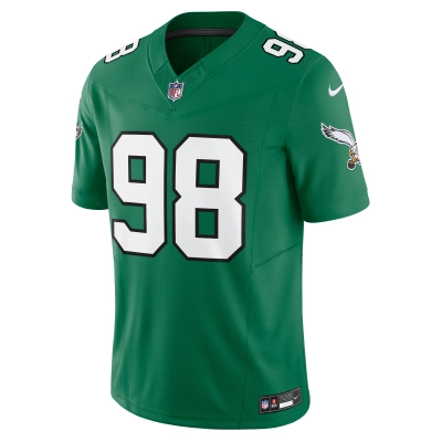 Men's Philadelphia Eagles Jalen Carter Kelly Green Alternate Vapor F.U.S.E. Limited Jersey 02