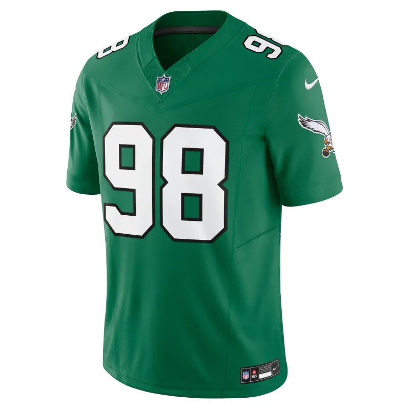 Men's Philadelphia Eagles Jalen Carter Kelly Green Alternate Vapor F.U.S.E. Limited Jersey