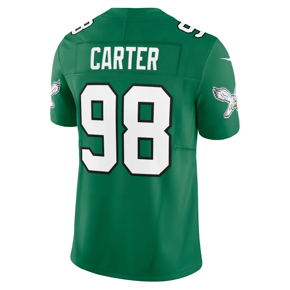 Men's Philadelphia Eagles Jalen Carter Kelly Green Alternate Vapor F.U.S.E. Limited Jersey
