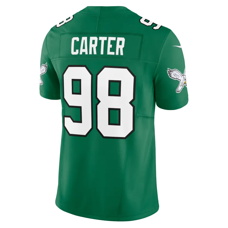 Men's Philadelphia Eagles Jalen Carter Kelly Green Alternate Vapor F.U.S.E. Limited Jersey